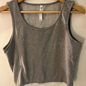 3/$25 Fabletics Lace Trimmed Gray Tank Top S GUC